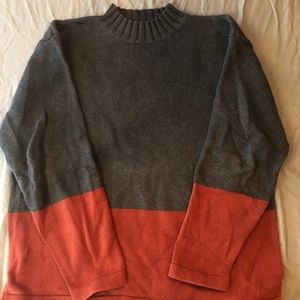 Vintage color block mock neck sweater